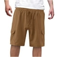 thumbnail image 1 of Summer Fashion Mens Shorts Plus Size Casual Solid Color Drawstring Elastic Waist With Pocket Price Reduction Alert:50% Off!, 1 of 5