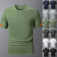 thumbnail image 1 of Summer Fashion Mens T-shirts Plus Size Solid Color Short Sleeved Outdoor Running Sports Breathable Short Sleeve Price Reduction Alert:50% Off!, 1 of 5