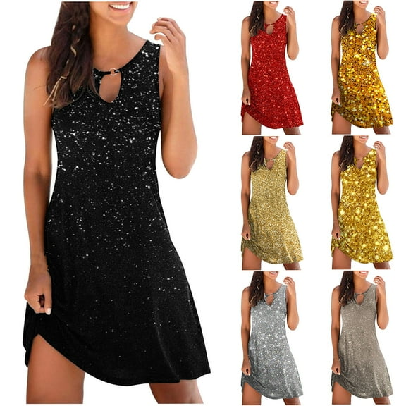 Summer Fashion Mini Beach Dresses for Womens 2025 Sexy Sleeveless Printed Print Dresses