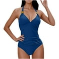 thumbnail image 1 of Summer Fashion One Piece Tankini Swimwear for Womens Plus Size Split High Waisted Solid Color Swimsuit Conservative And Fashionable Bikini Swimsuit, 1 of 6