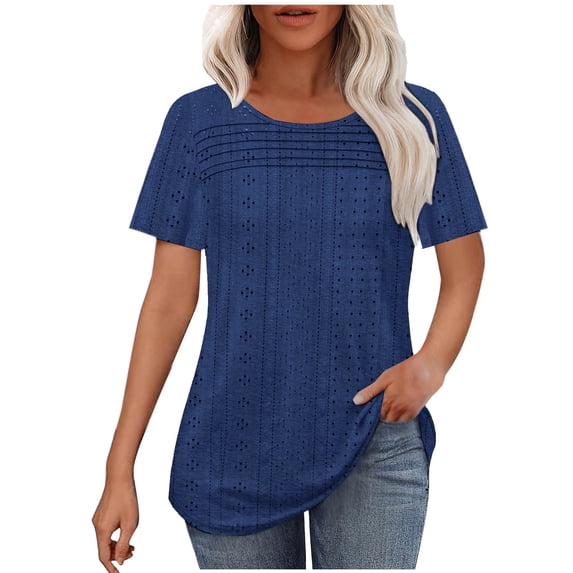 Summer Fashion Oversize Shirts for Womens 2025 Short Sleeve Out Blouse Funny Round-Neck Blouses
