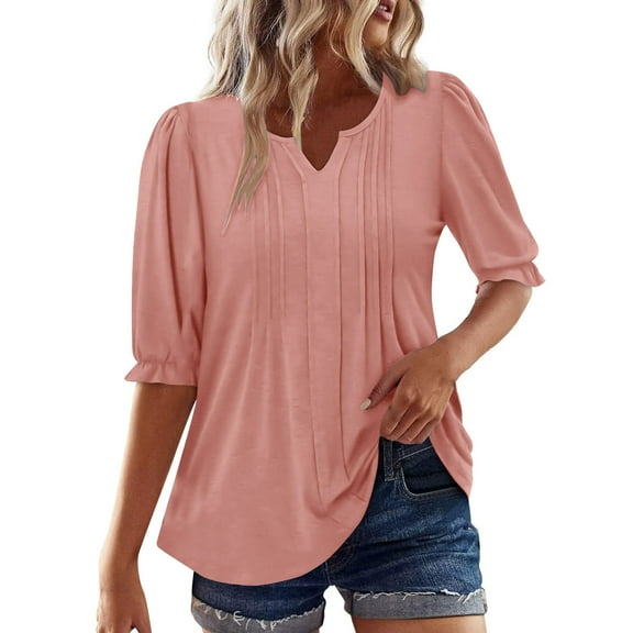 Summer Fashion Oversize Shirts for Womens Sexy Short Sleeve Sequins Loose Polluer Solid V-Neck Blouse Shirt
