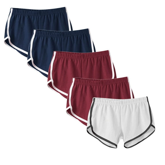 Summer Fashion Plus Size Biker Shorts women Trendy Clothes 2025 5PC Elastic Waist Solid Casual Outing Pants