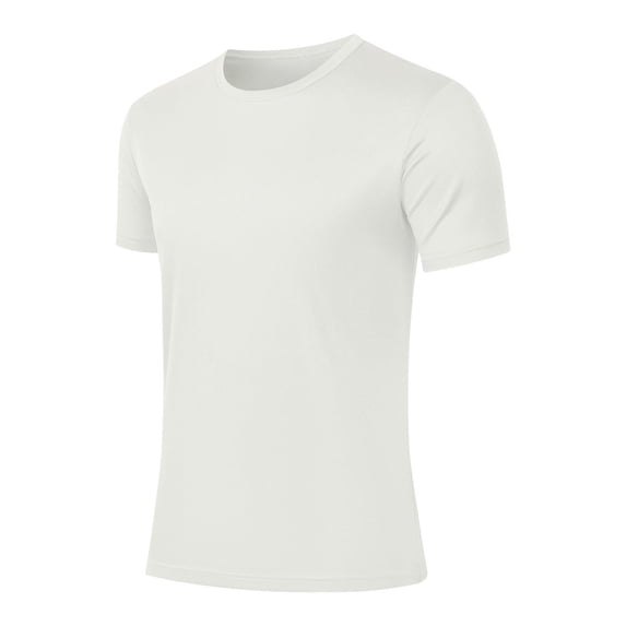Summer Fashion Plus Size Mens Shirts Trendy Clothes 2025 Casual Solid Color Round Neck Running Exercise And Fitness Short Sleeve Up to 65% off!