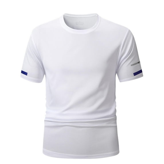 Summer Fashion Plus Size Mens Shirts Trendy Clothes 2025 Solid Color Short Sleeved Outdoor Running Sports Breathable Short Sleeve Up to 65% off!