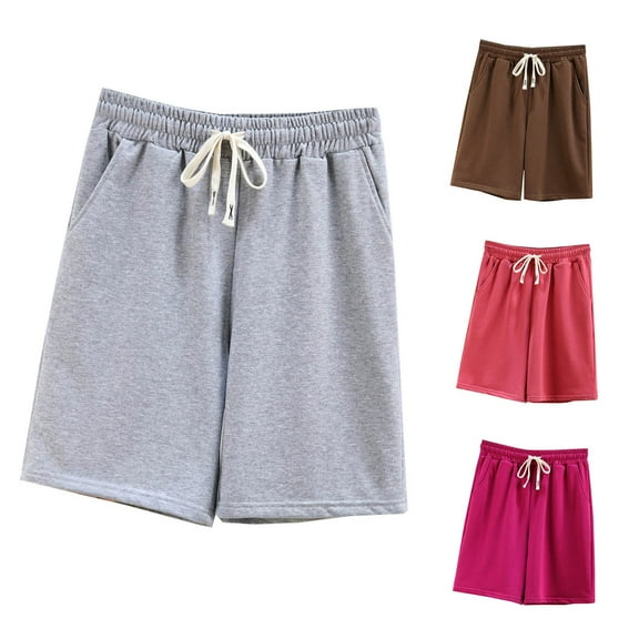 Summer Fashion Plus Size Shorts for Women Trendy Clothes 2025 Solid Pocket Home Casual Sports Up to 65% off!