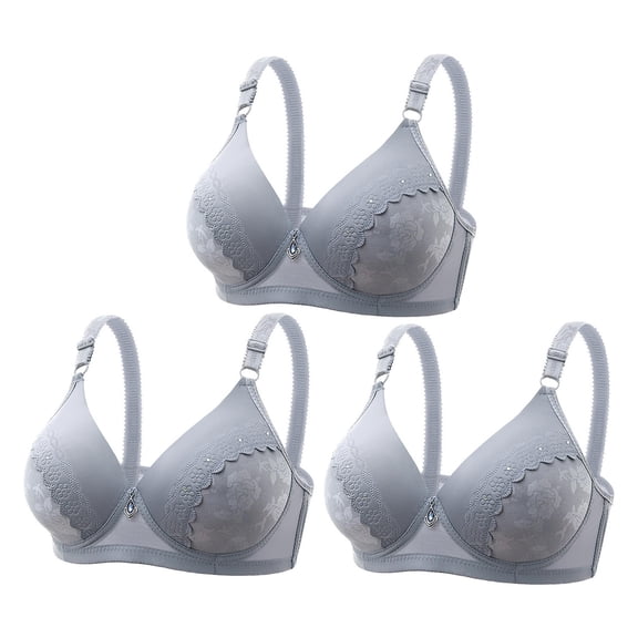 Summer Fashion Plus Size Sports Bras for Women 2025 Embroidered Glossy Comfortable Breathable Underwear No Rims Up to 65% off!