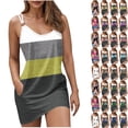 thumbnail image 1 of Summer Fashion Plus Size Sun Dresses for Womens 2026 Pockets Casual Round Neck Sleeveless Printing Beach Sundresses Boho Dress Mini Dresses, 1 of 7