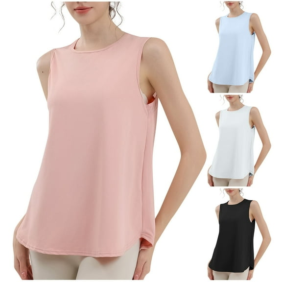 Summer Fashion Plus Size Tank for Women Trendy Clothes 2025 New Casual Solid Color Sleeveless Loose Outside Wearing Smock Up to 65% off!