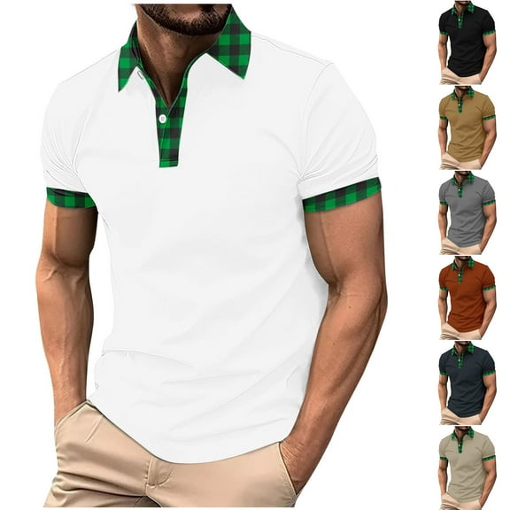 Summer Fashion Plus Size Tops for Men Pullover Button Printing Lapel Short Sleeve Turndown Collar Blouse Shirt