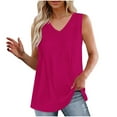 thumbnail image 1 of Summer Fashion Plus Size V-Neck Tank Tops for Women Trendy Clothes 2025 Solid Color Casual Sleeveless Up to 65% off!, 1 of 8