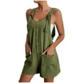 thumbnail image 1 of Summer Fashion Plus Size Womens Jumpsuit Trendy Clothes 2025 Casual Sleeveless Suspender Short Up to 65% off!, 1 of 7