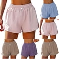 thumbnail image 1 of Summer Fashion Plus Size Yoga Shorts for Womens 2025 High Waist Summer Outerwear Buckle Elastic Pocket Style Fitness Running Yoga Shorts Yoga Shorts, 1 of 5