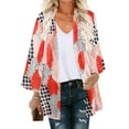 thumbnail image 1 of Summer Fashion Savings AXXD Women'S Swimwear Cover Ups Floral Print Puff Sleeve Kimono Cardigan Loose Chiffon Cover Up Tops, 1 of 5