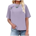 thumbnail image 1 of Summer Fashion Shirts for Womens Plus Size V-neck Cotton and Linen Short Sleeved Solid Color T-shirt Linen Style Large Short Sleeved Short Sleeved Top/shirt, 1 of 5