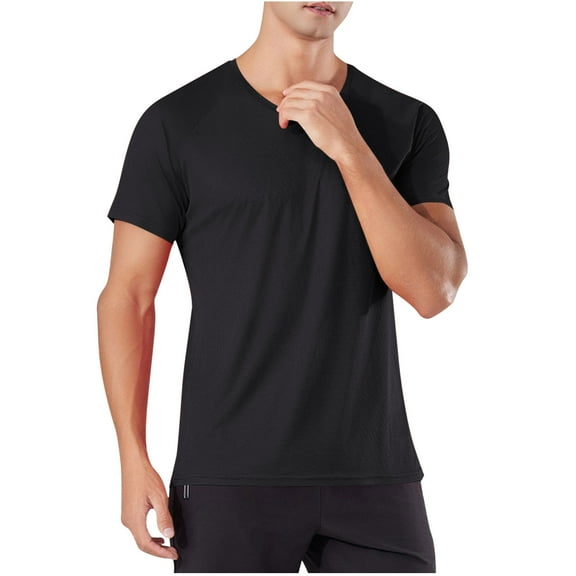 Summer Fashion Shirts for Mens 2025 Oversize Casual Running Exercise Fitness Loose Round Neck Short Sleeve Top