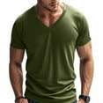 thumbnail image 1 of Summer Fashion Shirts for Mens 2025 Oversize Fashion Casual Loose Ventilate Exercise V-neck Short Sleeve Top, 1 of 9