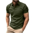 thumbnail image 1 of Summer Fashion Shirts for Mens 2025 Plus Size Leisure Versatile Solid Color Button Pocket Lapel T-shirt Top, 1 of 5