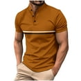 thumbnail image 1 of Summer Fashion Shirts for Mens 2025 Plus Size Solid Color Casual Button Round Neck Short Sleeve T-shirt Top, 1 of 8
