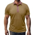 thumbnail image 1 of Summer Fashion Shirts for Mens 2025 Plus Size Versatile Solid Color Pocket Button Turndown T-shirt Top, 1 of 6