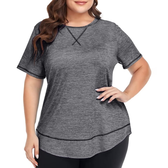 Summer Fashion Shirts for Womens Plus Size Large Size Round Neck Short Sleeve T-Shirt Casual Tops
