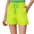 thumbnail image 1 of Summer Fashion Sweat Shorts For Women Elastic Waist Casual Beach Shorts With Inner Mesh Ladies Workout Shorts Hiking Shorts With Pockets - Yellow∣2XL, 1 of 9