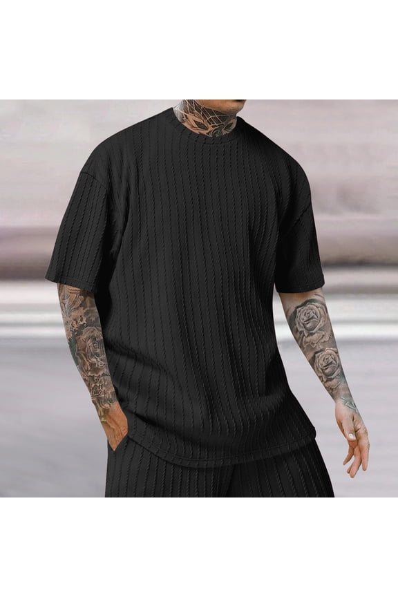 Summer Fashion T-shirts Tops for Mens Elastic Adaptable Fit Mens Tops with Crew Neck Short Sleeves Lightweight Breathable Summer Beach Fashion Wear Cozy Basic Essentials