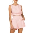 thumbnail image 1 of Summer Fashion Women 2 Pieces Set Sleeveless Tank Tops & High Waist Shorts Pants, 1 of 3