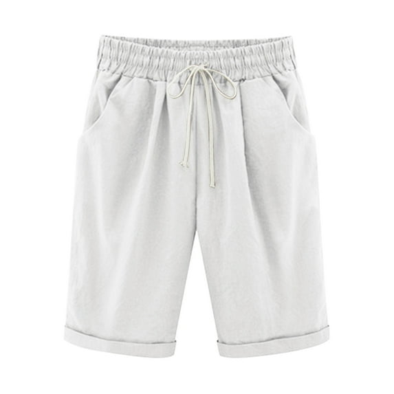 Summer Fashion Womens Bermuda shorts Plus Size Solid Color Temperament Clearance Under 10$!