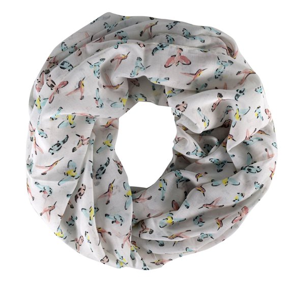 Summer Fashion Womens Chic Bird Print Infinity Scarves