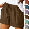 thumbnail image 1 of Summer Fashion Womens Shorts Plus Size Comfy Drawstring Casual Elastic Waist Pocket Loose Pants, 1 of 6