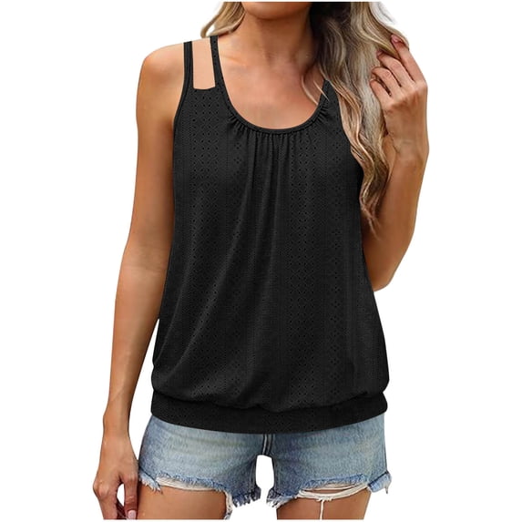 Summer Fashion Womens Tops 2025 Plus Size Casual Sleeveless Solid Color Ladies V-Neck Top Blouse
