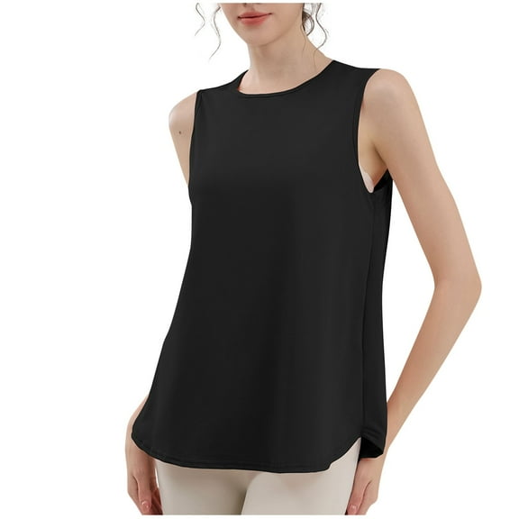 Summer Fashion Womens Vest Plus Size New Casual Solid Color Sleeveless Loose Outside Wearing Smock