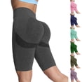 thumbnail image 1 of Summer Fashion Yoga Leggings Shorts for Womens Plus Size Solid Color Seamless High Waist And Hip Lifting Exercise Yoga Five Part Pants Shorts, 1 of 9