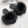 thumbnail image 1 of Summer Faux Fur Slippers Women Indoor Furry Fur Slides Female Plush Flip Flops Flats Sandals Casual Fluffy Slipper House Shoes, 1 of 6