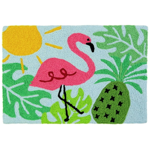 Jellybean Summer Faves Rug – 20"x30" Pink Flamingo Accent Mat