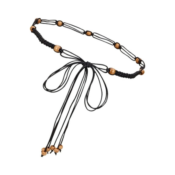 Summer Festival Waist Chain Bohemian Braided Nylon Belt Women Layering Accessory