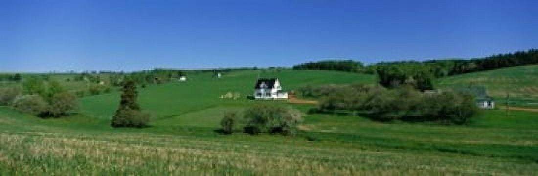 Summer Fields And Houses Prince Edward Island Canada Canvas Art - Panoramic Images (18 x 6)