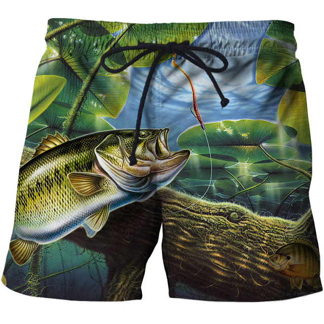 Summer Fish 3d Printed Men Swimwear Shorts Mens Beach Board Briefs For