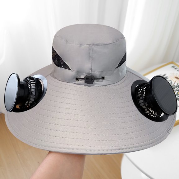 Summer Fisherman Hat Solar USB Charging -purpose Fan Hat Men's Strong Wind Charging Fan
