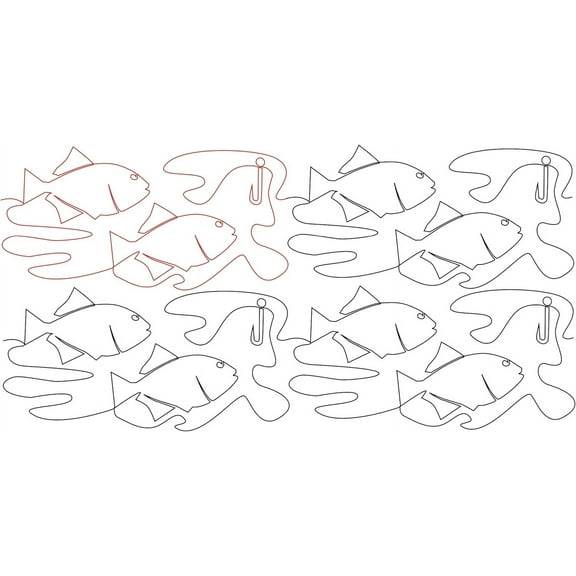Summer Fishing Pantograph Pattern and Block