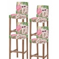 thumbnail image 1 of Summer Flamingo Bar Stool Covers Set of 4, Tropical Plants Botanical Floral Rustic Stretch Washable Bar Chair Covers with Backs, Removable Pub Counter Height Chair Cover for Kitchen Dining Room Cafe, 1 of 7