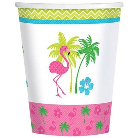 Summer 'Flamingo Fun' 9oz Paper Cups (8ct)