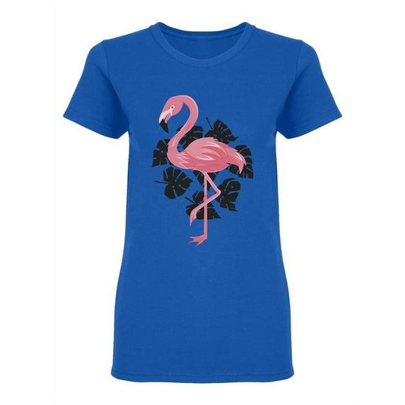 Summer Flamingo Graphic Shaped T-Shirt Women -Image by Shutterstock, Female Medium