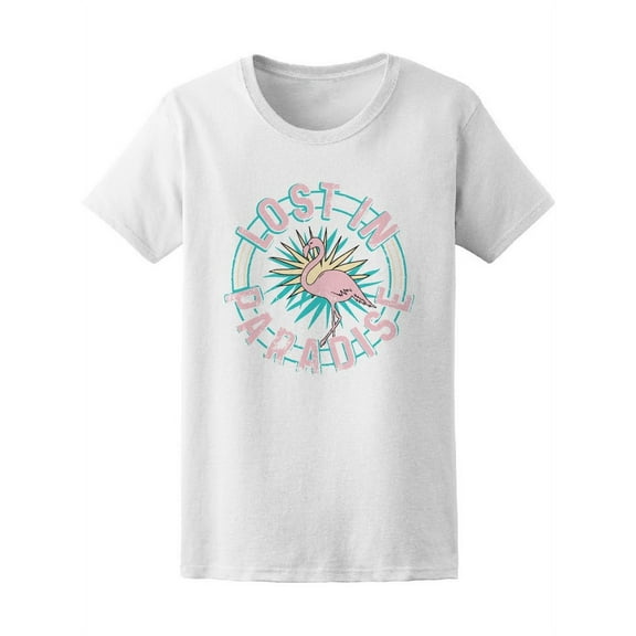 Summer Flamingo Lost In Paradise T-Shirt Women -Image by Shutterstock, Female Medium