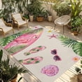 thumbnail image 1 of Summer Flamingo Outdoor Rug for Patio/Deck/Porch, Non-Slip Large Area Rug 4 x 6 Ft, Tropical Plants Botanical Floral Rustic Indoor Outdoor Rugs Washable Area Rugs, Camping Rug Carpet Runner, 1 of 8