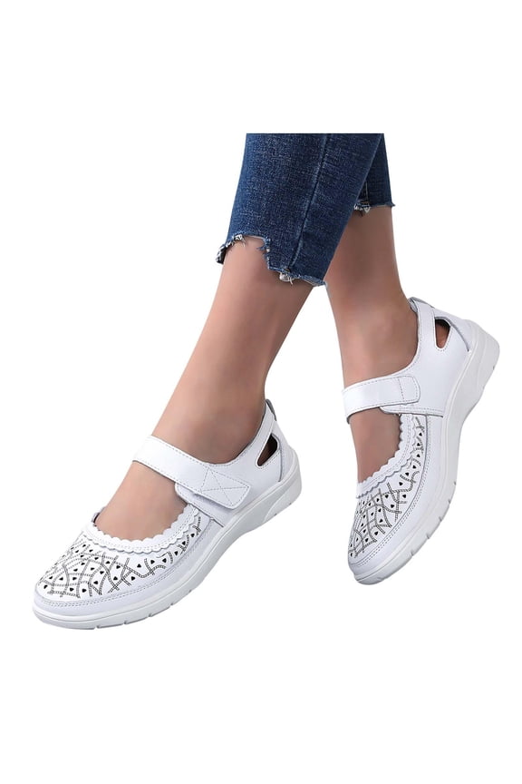 Summer Flat Sandal for Women 2022 Casual Adjustable Hook Loop Sandals Open Toe Slides Sandals