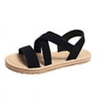 thumbnail image 1 of Summer Flat Sandals for Women 2025 Boho Beach Open Toe Shoes Ankle Strap Footwear Comfortable, 1 of 4