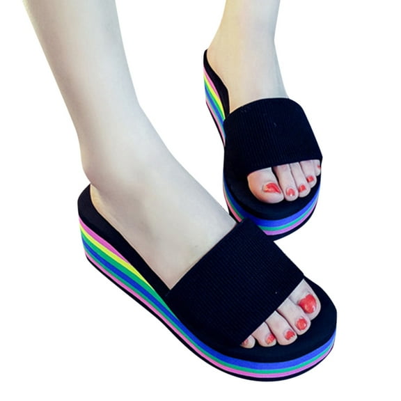 Summer Flat Slide Sandals For Womens Platform High Heel Comfy Nonslip Casual Water Sandals