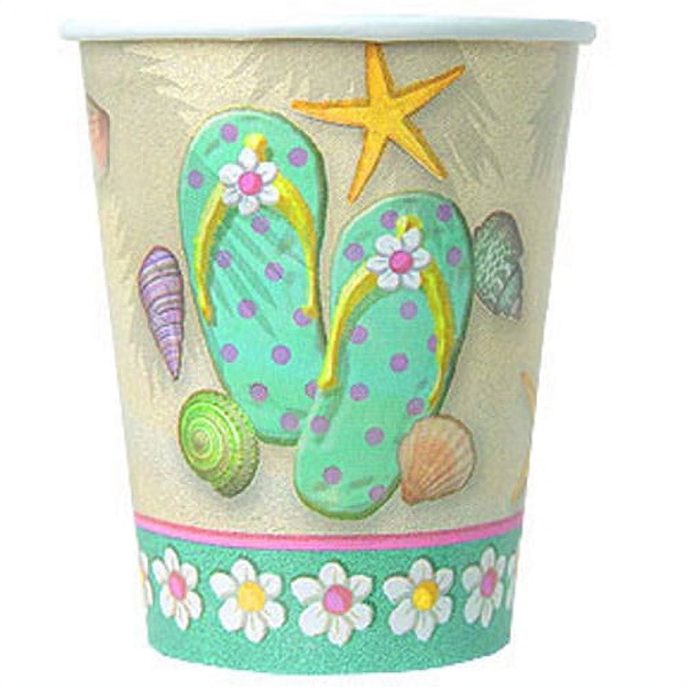 Summer 'Flip Flop Beach' 9oz Paper Cups (8ct) - Walmart.com